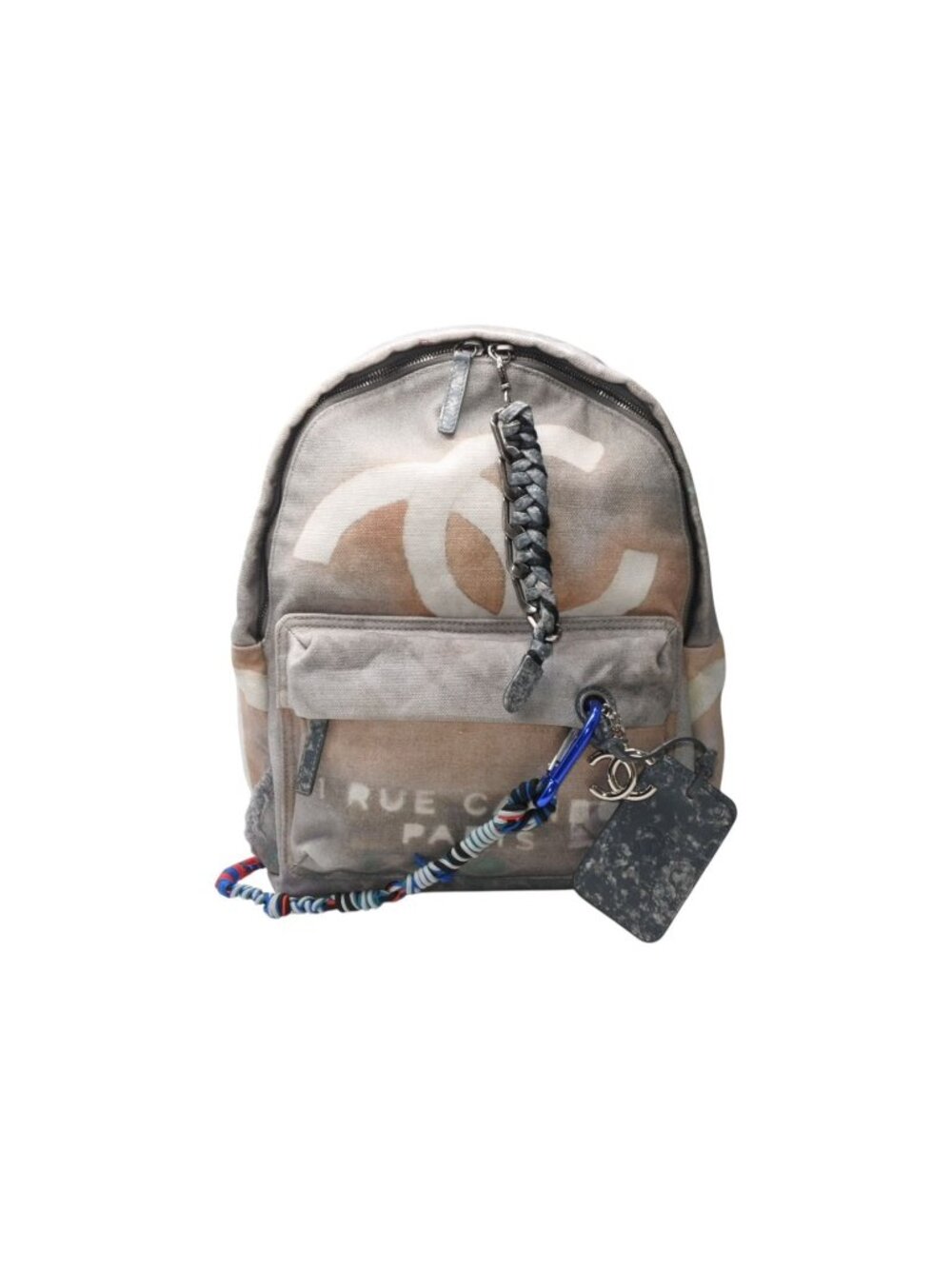 Chanel Super Rare Collection Graffiti Paint Backpack Gray